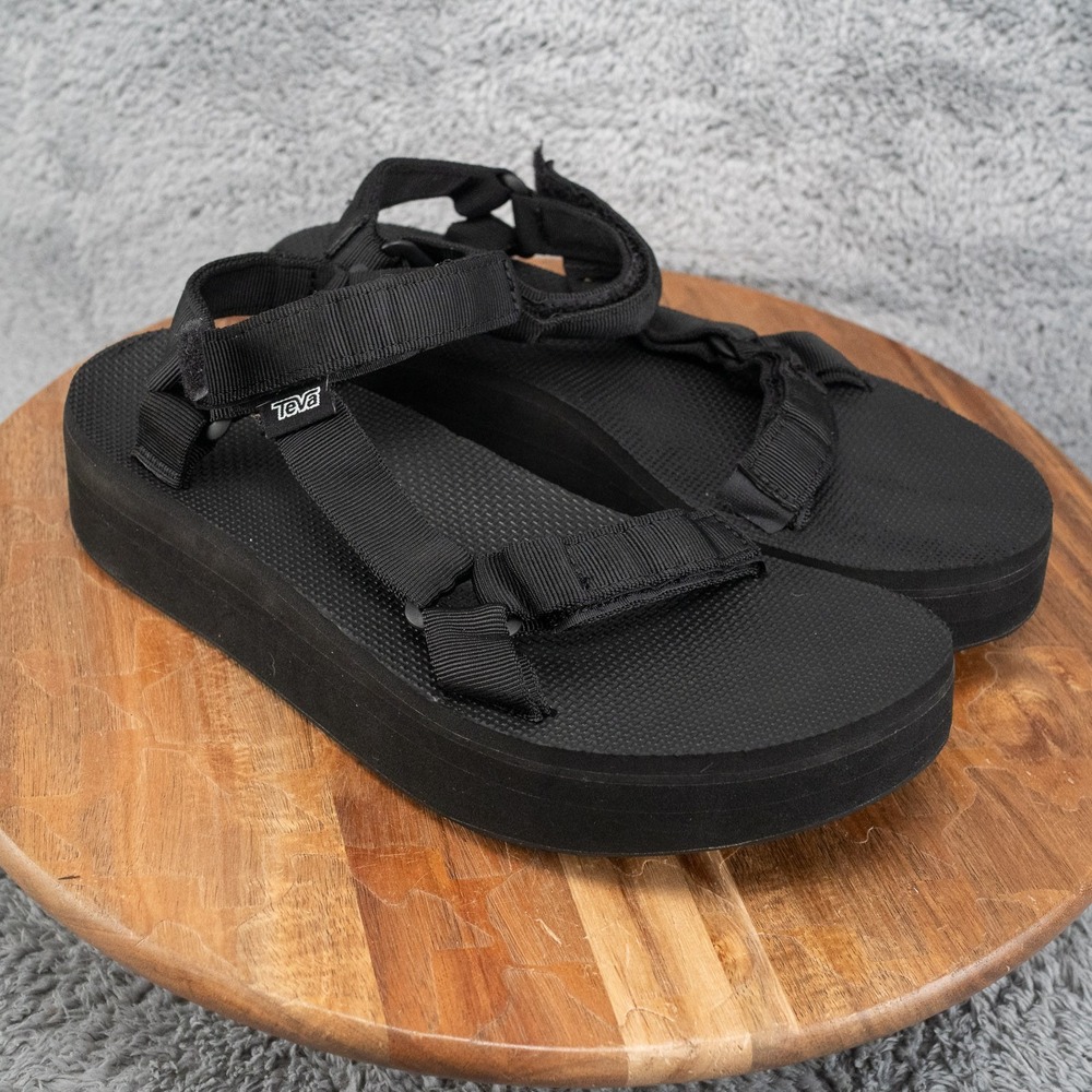 Teva Women's Flatform Universal Platform Sandals 1008844 Black Size 11